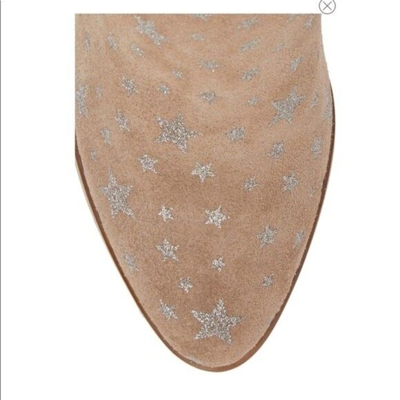 Steve Madden Star Embellished Booties, Size 5.5, Cream Suede Silver Star… - Picture 4 of 9
